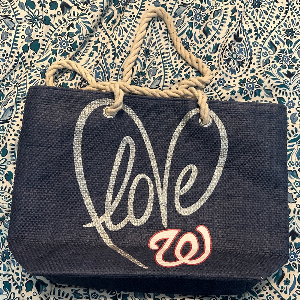 Navy Love Tote Bag